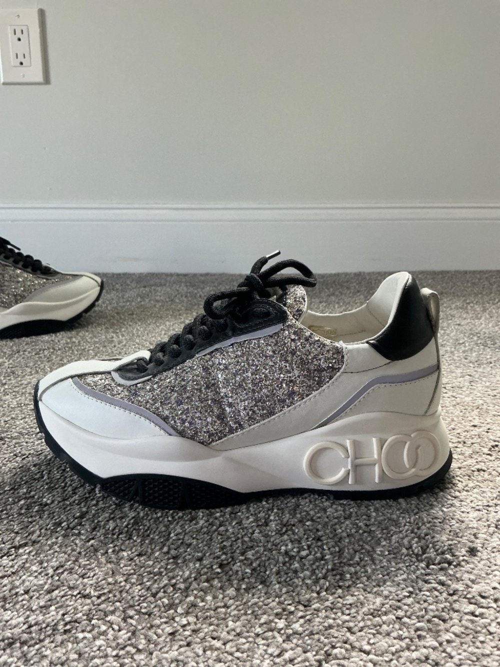 Jimmy choo glitter sneakers size 37 1/2 - Picture 4 of 9